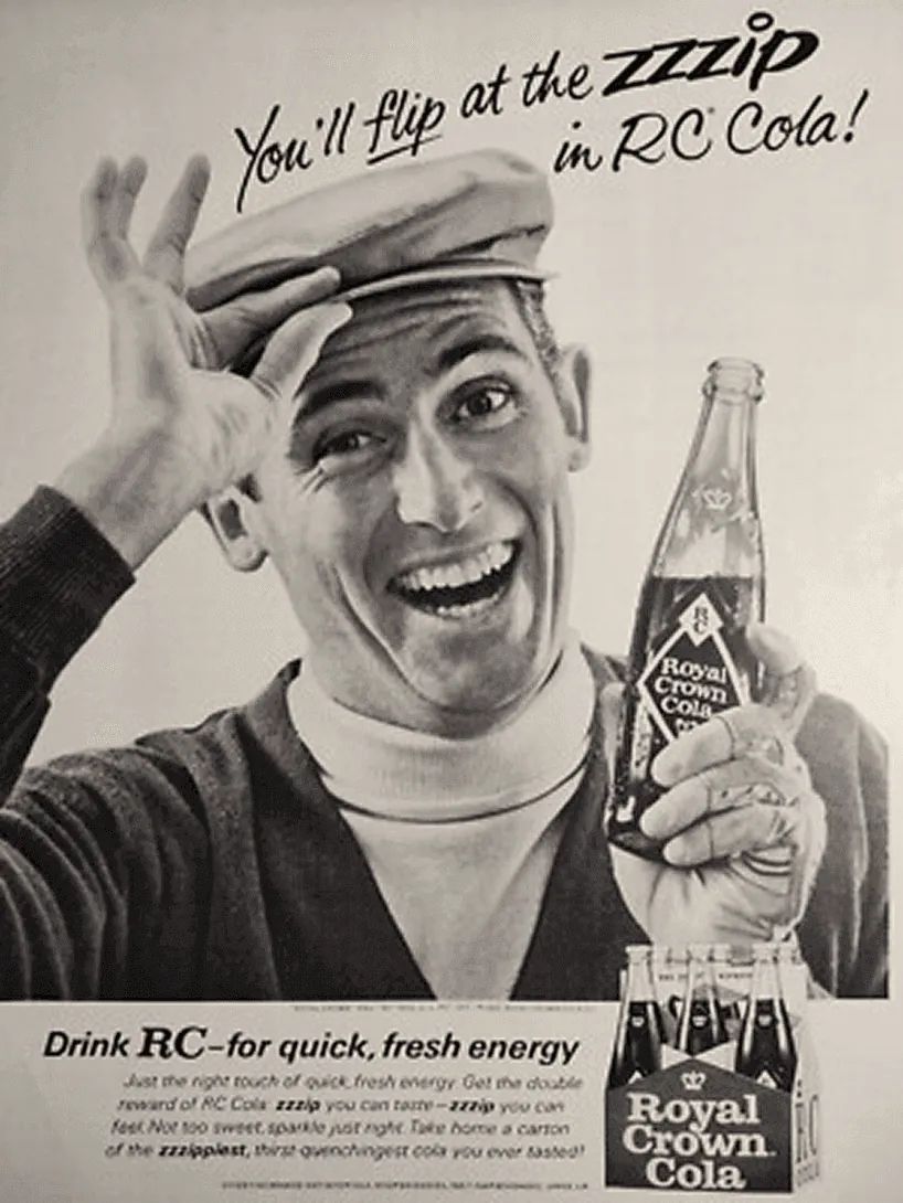 Ретро-реклама RC Cola «You'll flip at the ZZZip»